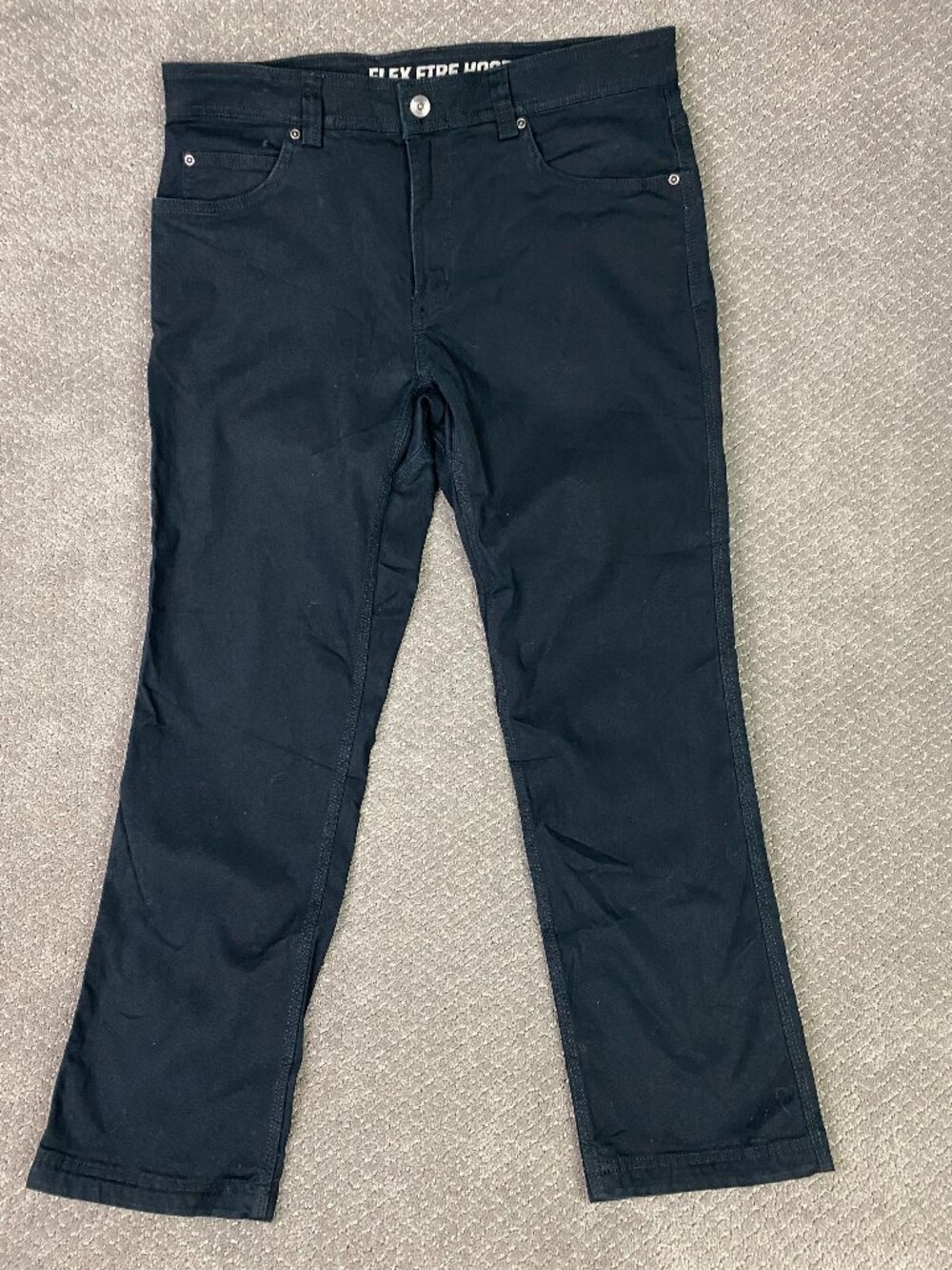 Duluth Trading Co Flex Fire Hose Pants Mens 34x30 Slim Fit Black Work Stretch